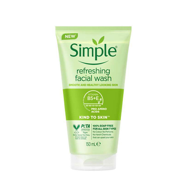 شوینده-شاداب-کننده-سیمپل-150-میلی-لیتر ژل شستشوی صورت سیمپل مدل Refreshing حجم 150میلی لیتر Simple Refreshing Facial Wash Gel 150ml - Image 1